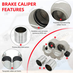 M MATI brake pads installed in caliper showing correct fit and ready-to-install
