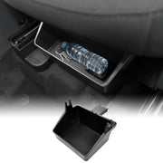 Mabett front installed under-seat box showing neat hidden storage and organized cabin