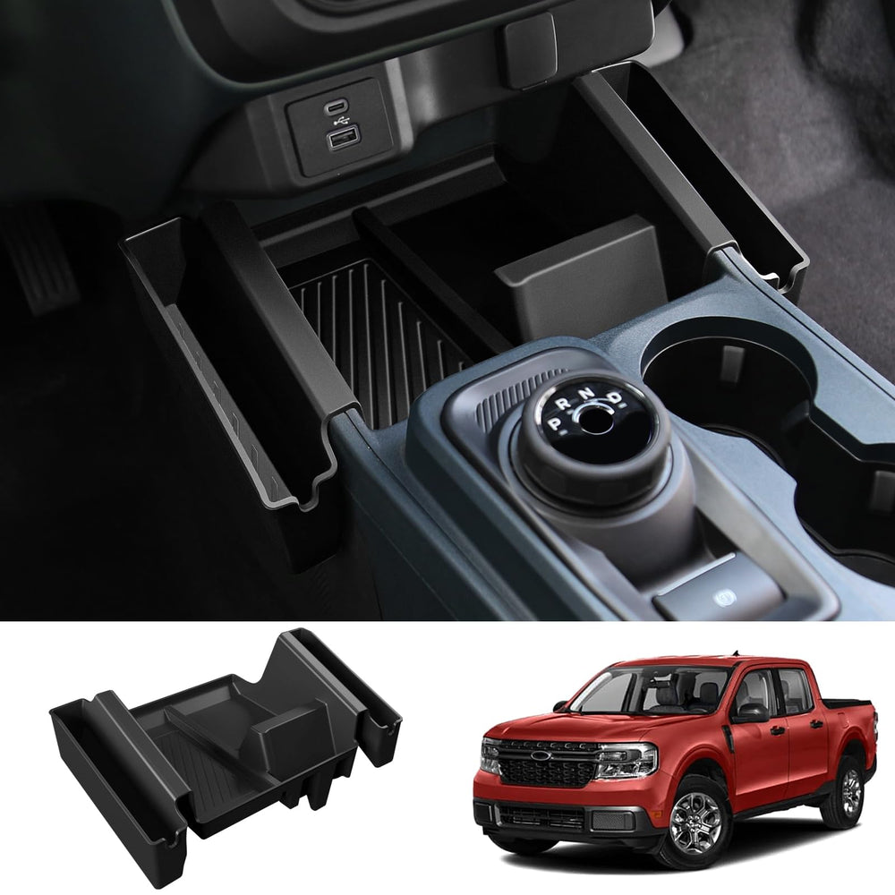 Mabett front view console tray showing tidy organization and immediate reach benefit