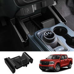 Mabett front view console tray showing tidy organization and immediate reach benefit