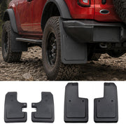 Mabett front mud flap installed on Bronco protects paint and reduces spray