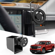 Mabett front view installed in Maverick cubby showing tidy OEM fit and visibility