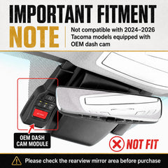 Mabett installed inside Toyota Tacoma windshield demonstrating snug fit
