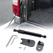 Mabett tailgate strut front view showing compact direct-fit design and durable construction