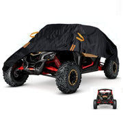 Macosy cover front view showing full UTV protection and weather resistance