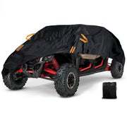 Macosy front view of UTV cover showing full vehicle protection benefit