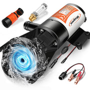 Magam front view of macerator pump showing compact housing and quick-release mount for easy servicing