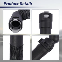 Magimaker heater hose installed in engine bay demonstrating correct routing benefit