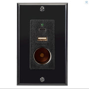Magnadyne front panel showing USB-C USB-A and VPA socket for organized charging
