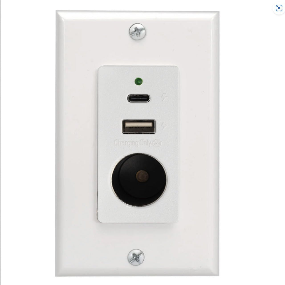 Magnadyne front panel showing USB-C USB-A and VPA ports for convenient charging