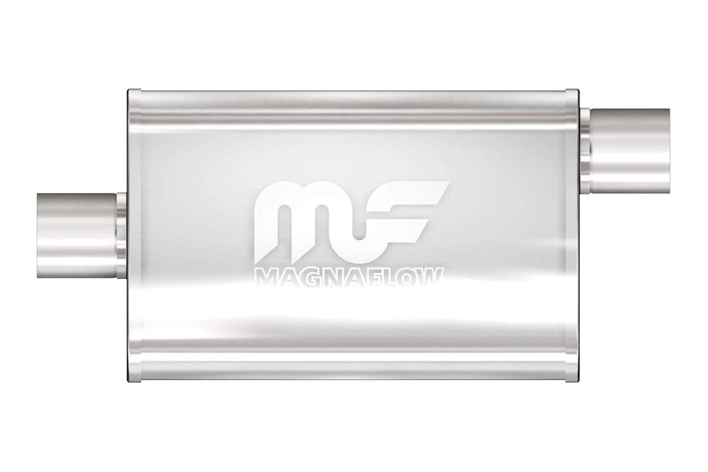 MagnaFlow 11229 front view showing oval body and inlet, highlights durable construction