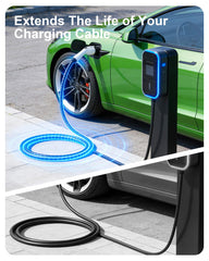 Maizengauto sleeve laid across driveway protecting charging cable from abrasion