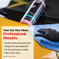 Malco wax hazing on paint close-up showing easy buff-off benefit