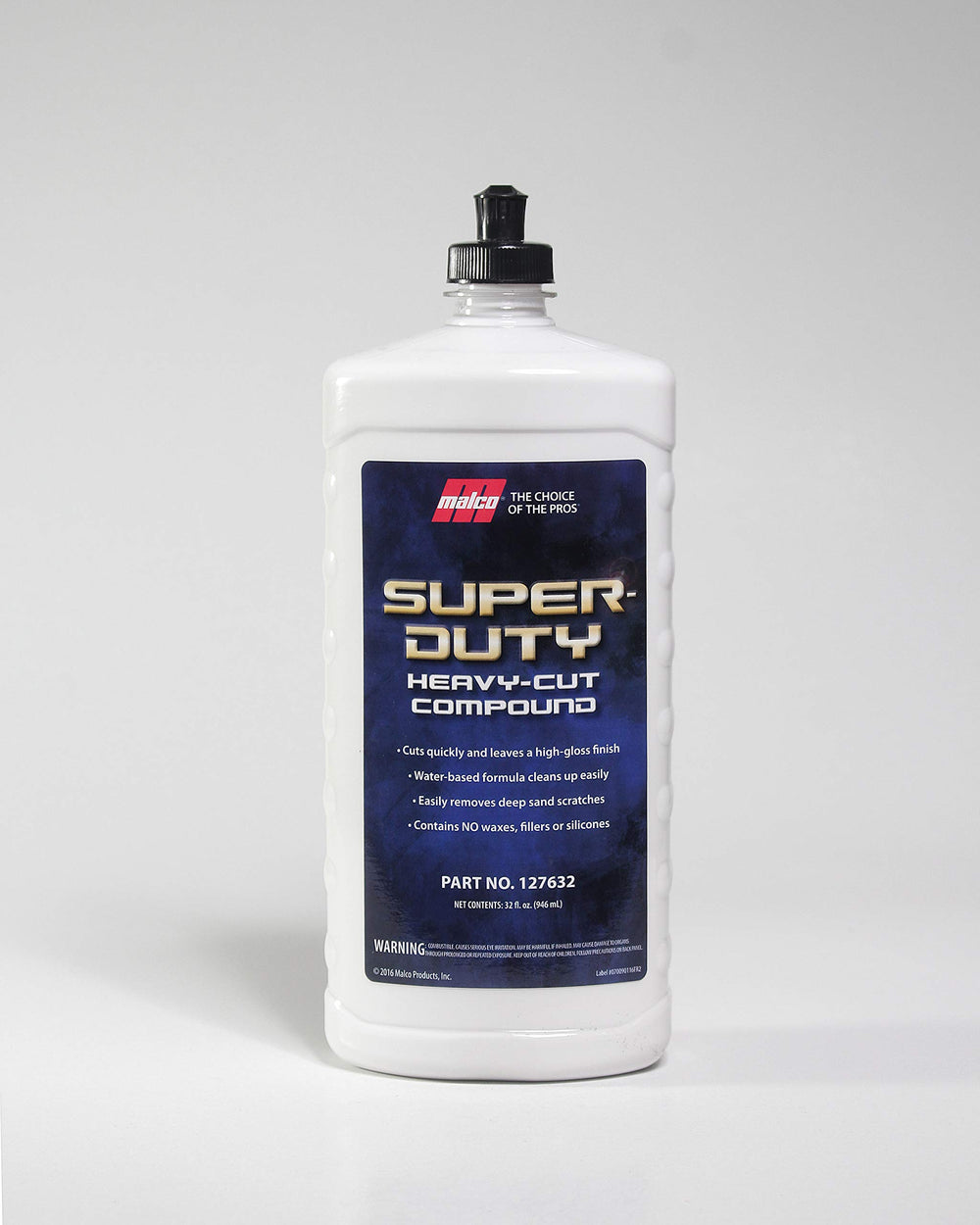 Malco heavy cut compound bottle front view showing label and quick visual benefit