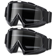 MAMBAOUT front view packaging showing two goggles and protective case with clear benefits