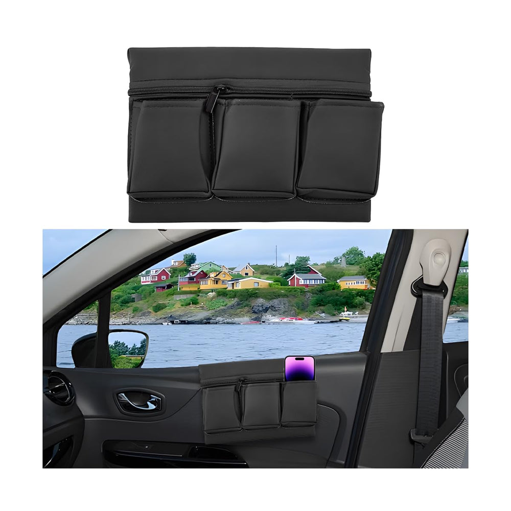 Mandark front view of organizer showing tidy pockets and refined look for easier access