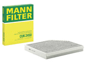 Mann Filter front packaging showing model CUK 2450 and OEM fit benefits