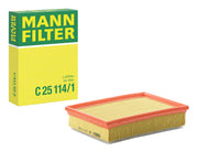 Mann Filter front packaging showing product and fitment benefit