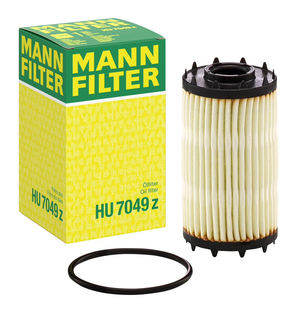 Mann Filter HU 7049 z front view showing cartridge shape and branding for reliable filtration