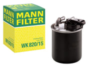 MANN-FILTER front view showing canister and mounting for easy identification and fit