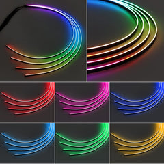 MAODANER strip installed on dashboard creating ambient mood lighting benefit