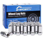 Mardarth chrome acorn lug nuts front packaging showing complete 24-piece set and finish