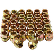 Mardarth front view of 32-piece lug nut set showing uniform finish and quantity