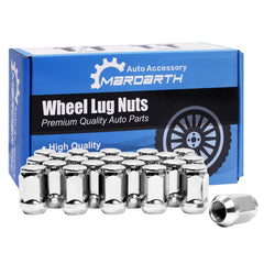 Mardarth front view of 24 chrome lug nuts showing full kit and clean finish benefit