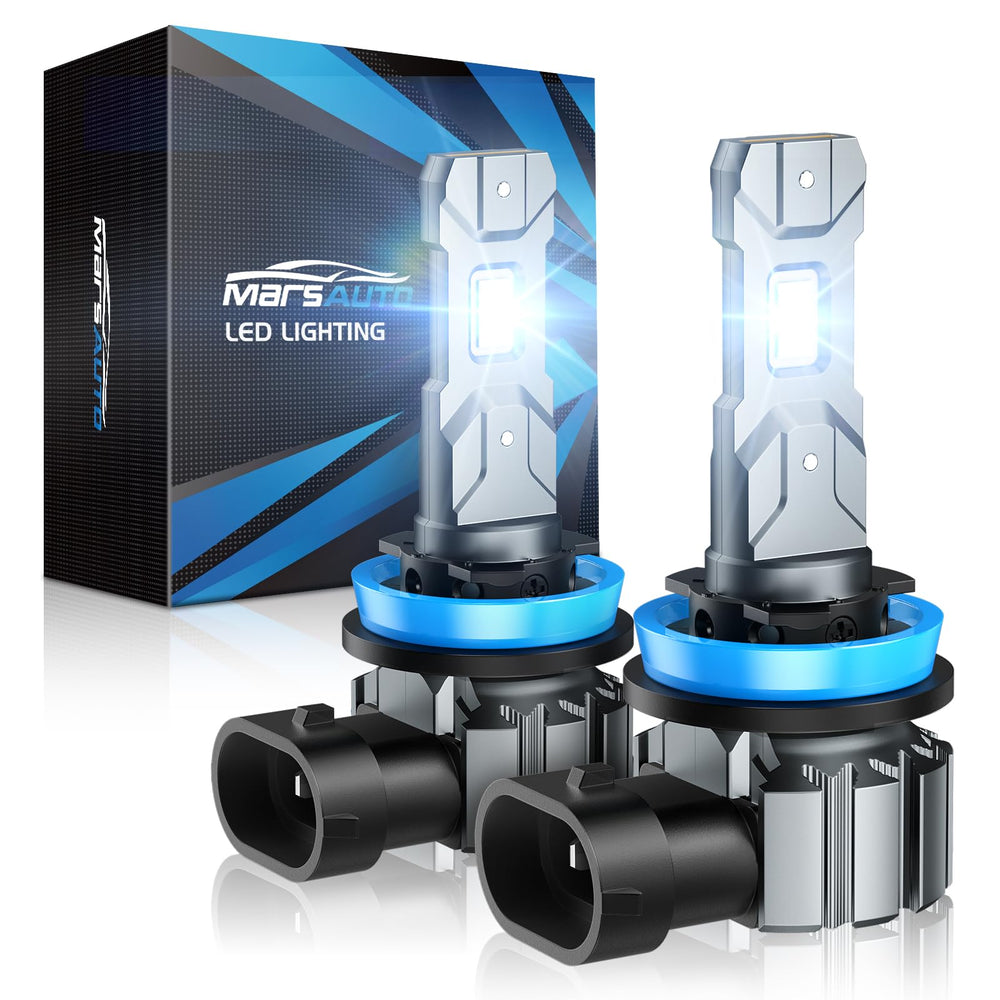 Marsauto front packaging H11 dual pack showing boxed bulbs and specs for easy selection