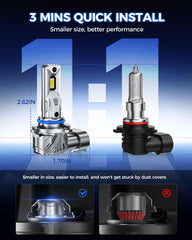 Marsauto bulb installed in fog lamp demonstrating plug-n-play fit and improved visibility