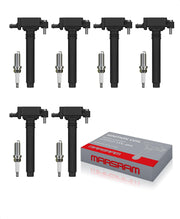 Marsram front packaging showing six coils and six spark plugs for easy kit identification and fit confirmation