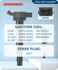 Marsram spark plug close-up showing double-iridium electrodes for longer life