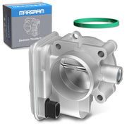 Marsram throttle body front view showing throttle plate and direct-fit benefit
