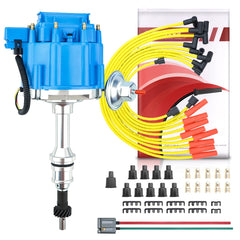 MAS HEI distributor front view showing blue cap and benefits of reliable ignition