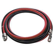 Master Airbrush front view of paired 12-foot hose assembly showing fittings for easy setup and reliability