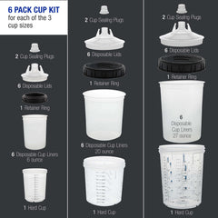 Master Airbrush disposable liner placed inside hard cup with retainer ring, simplifies color changes