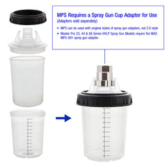 Master Airbrush lid with 125-micron strainer visible, ensuring consistent flow
