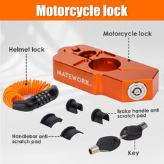 Matework helmet lock attached secures helmet and prevents accessory theft
