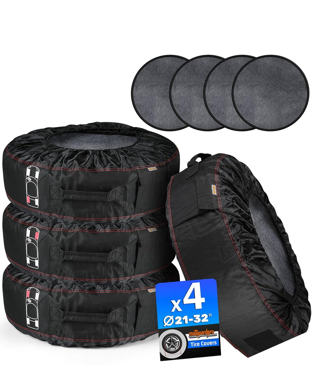 matguardpro front view showing four bags neatly packed and protected