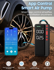 MATULSA app inflation screen displayed in car for monitoring and remote control