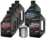 MaxHiflo complete kit front view showing bottles and chrome filter, simplifies servicing