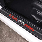 MAXMILO front door sill protector installed on Colo4x4rado showing clean look and protection