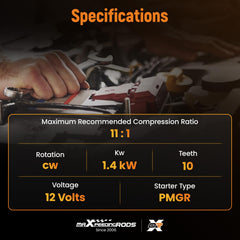 maXpeedingrods gear close-up revealing 10-tooth pinion for strong engagement