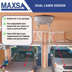 MAXSA power adapter and AA battery backup shown, providing reliable operation