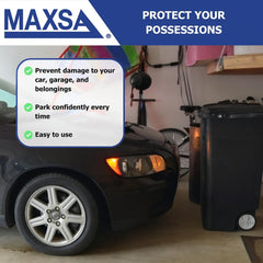 Maxsa Park Right mounted on garage ceiling demonstrating clear parking guidance benefit