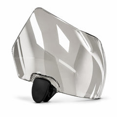 Generic front view visor mounted on helmet showing clear sight benefit
