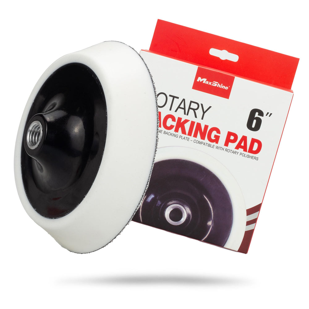 Maxshine front view of 6" backing pad showing stable platform and improved coverage