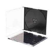 Maxtek slim jewel case front view showing clear cover and visible insert for presentation benefit