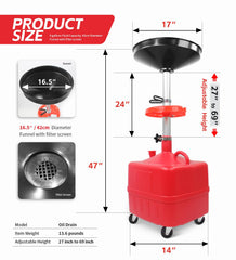 MaxWorks close-up of adjustable 42cm funnel and filter screen for spill control