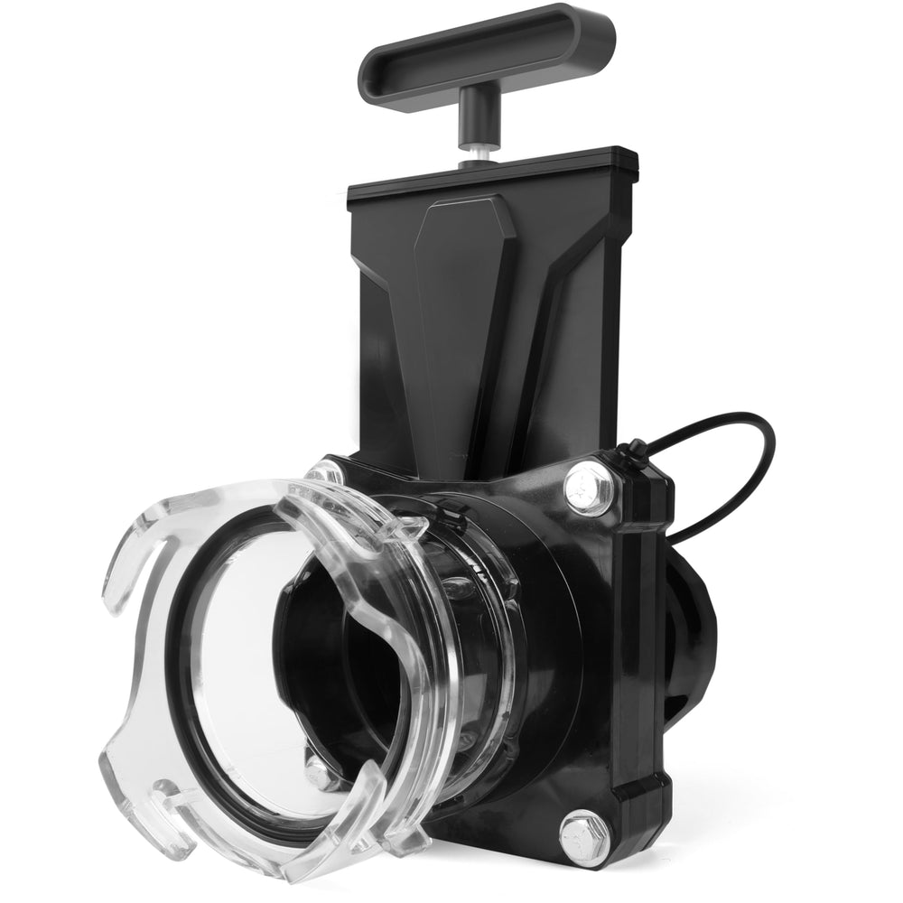 MAXXHAUL front assembly view showing 3-inch valve and adapter, durable construction benefit